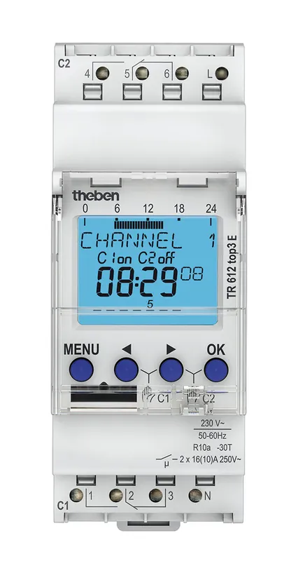 Expresní Doručení THEBEN 6120087 Digitální spínací hodiny TR 612 top3 E