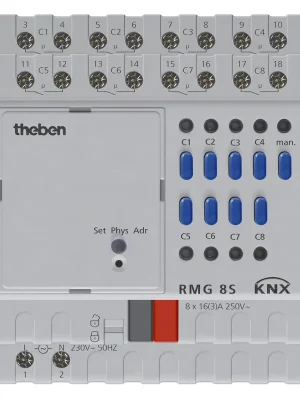 Vysoce Kvalitní THEBEN 4930220 Spínací aktor RMG 8 S KNX