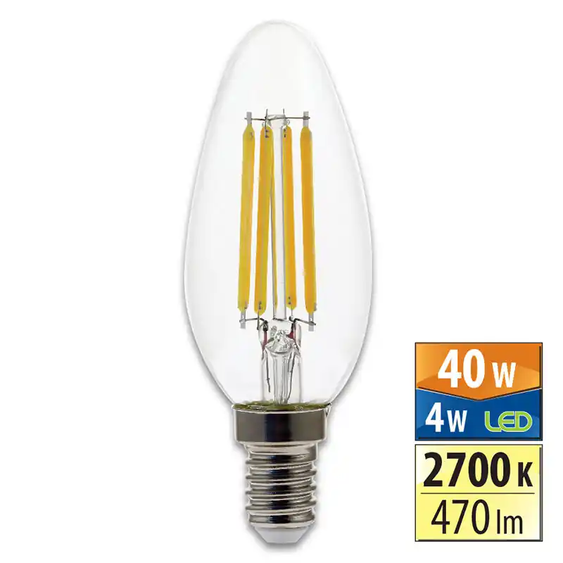 MCLED Žárovka LED 4W-40 E14 2700K 360° svíčka Výhodná Nabídka
