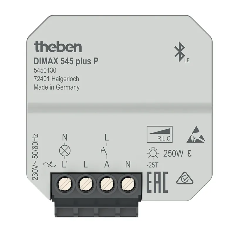 THEBEN 5450130 DIMAX 545 plus P Univerzální stmívač pod omítku s Bluetooth, aplikací a časovými funkcemi Aktuální