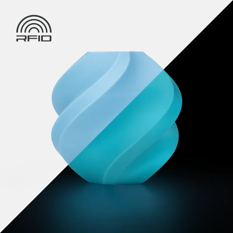 Finální Výprodej Bambu Lab Filament PLA Glow, with spool, 1kg Modrá - Glow Blue
