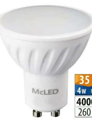 MCLED Žárovka LED 4W-35 GU10 4000K 100° Značkový
