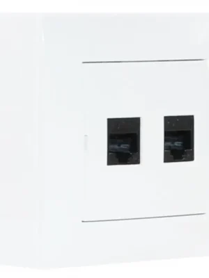 Datová zásuvka nástěnná, 2x RJ45 cat.6, bez krytek proti prachu, barva bílá Přímo Od Výrobce