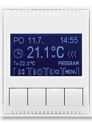 Značkový Termostat univerzální programovatelný (ovládací jednotka) ABB Element Time 3292E-A10301 03 bílá/bílá