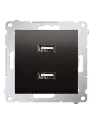 Nabíječka USB 2 násobná (přístroj s krytem), 2x USB typ A, Simon 54, barva antracitová metalizovaná Kup Teď