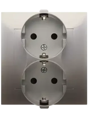 Výhodná Nabídka Zásuvka dvojnásobná Schuko s clonkami (kompletní výrobek) 16A 250V, šroubové svorky, zlatá matná, metalizovaná