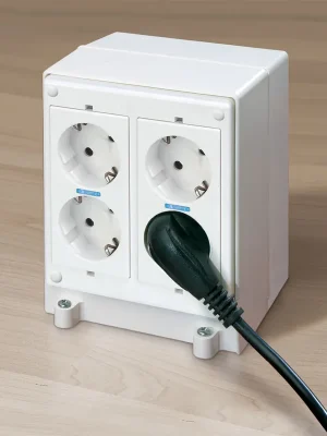 Dvoustranná minivěž, 4x zásuvka 230V, pro montáž na podlahu Cenový Hit