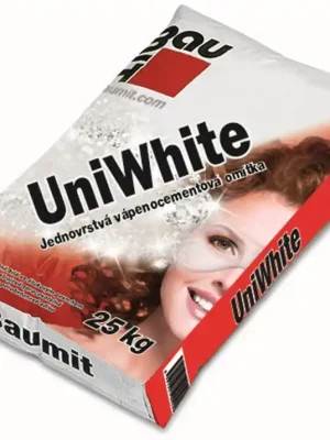 Horká Nabídka Omítka vápenocementová Baumit UniWhite jemná 0,6 mm 25 kg