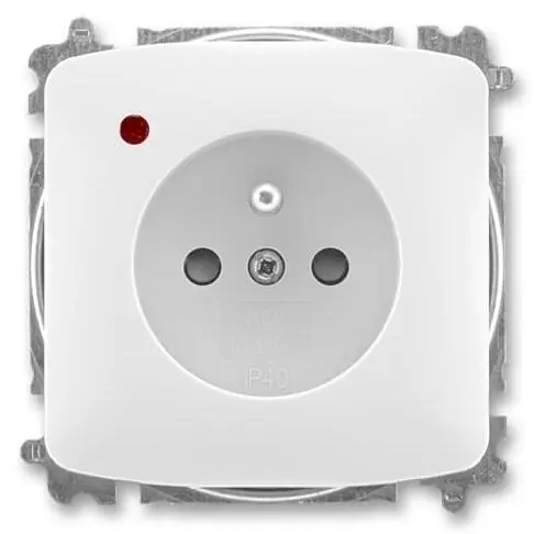 Značkový Zásuvka jednonásobná s přepěťovou ochranou, s clonkami ABB Tango 6699A-A06357 B bílá