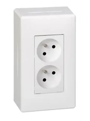 Nástěnný box S500, 1x dvojzásuvka 250V, bez kabelu, barva bílá Originální