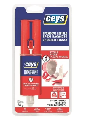 Lepidlo epoxidové dvousložkové rychlé Ceys 28g 48510200 Sleva
